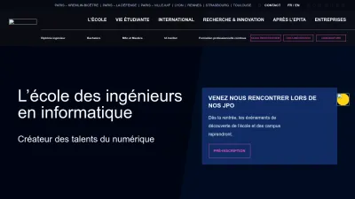 Screenshot preview of epita.fr