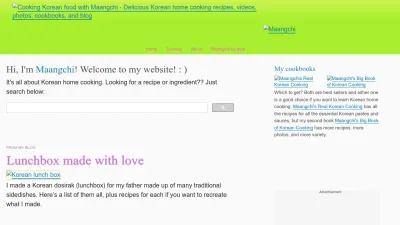 Screenshot of Maangchi.com