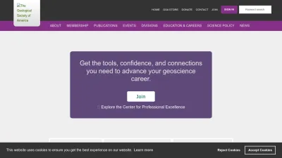 Screenshot of Geosociety.org