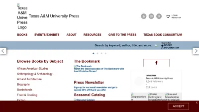 Screenshot of Tamupress.com