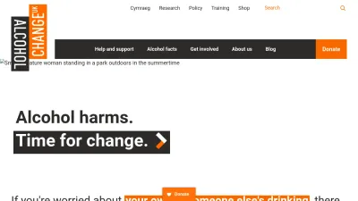 Screenshot of Alcoholchange.org.uk