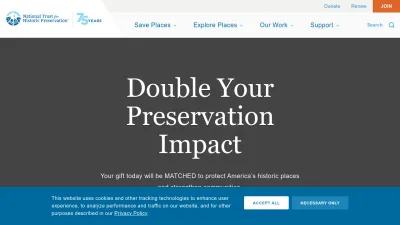 Screenshot preview of savingplaces.org