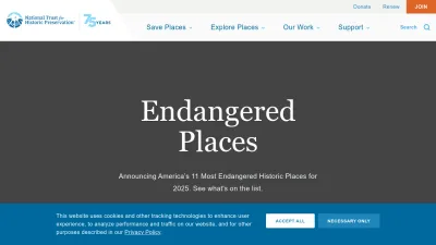 Screenshot of Savingplaces.org