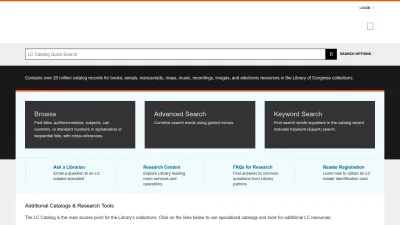 Screenshot of Catalog.loc.gov