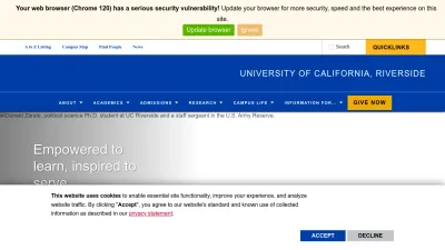 Screenshot of Ucr.edu