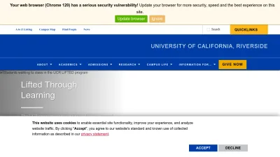 Screenshot preview of ucr.edu