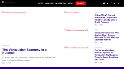 Screenshot of Venezuelanalysis.com