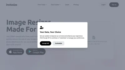 Screenshot of Instasize.com