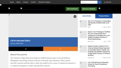 Screenshot of Openresearchsoftware.metajnl.com