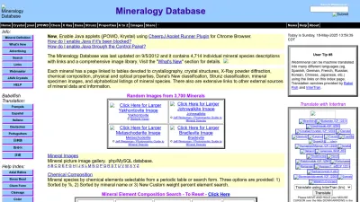 Screenshot of Webmineral.com