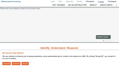 Screenshot of Mentalhealthfirstaid.org