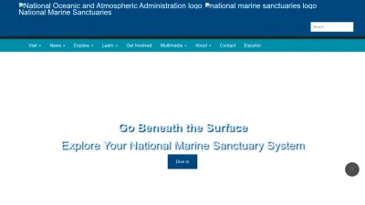 Screenshot of Sanctuaries.noaa.gov