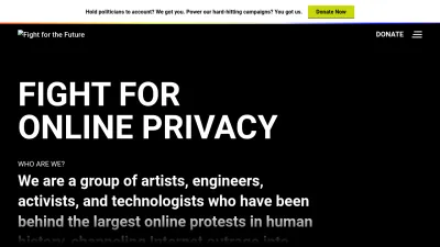 Screenshot of Fightforthefuture.org