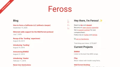Screenshot of Feross.org