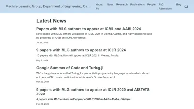 Screenshot of Mlg.eng.cam.ac.uk
