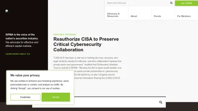 Screenshot of Sifma.org