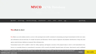 Screenshot of Mycobank.org