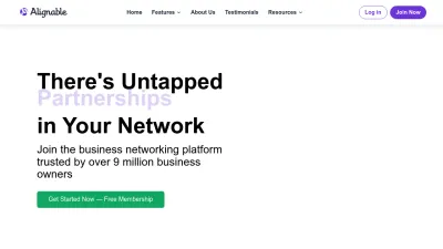 Screenshot of Alignable.com