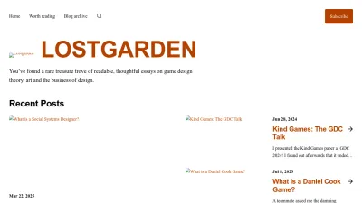 Screenshot of Lostgarden.com