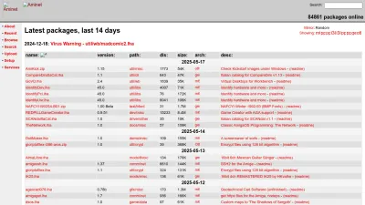 Screenshot of Aminet.net