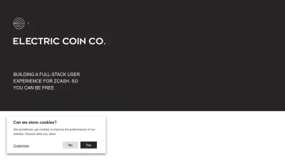 Screenshot of Electriccoin.co