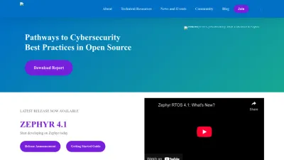 Screenshot preview of zephyrproject.org
