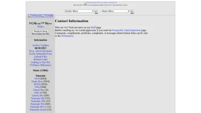 Screenshot of Vgmusic.com