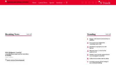 Screenshot of Newsday.co.tt