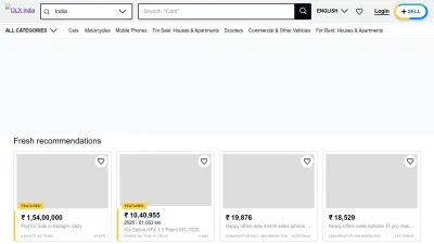 Screenshot of Olx.in
