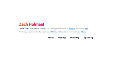 Screenshot of Zachholman.com
