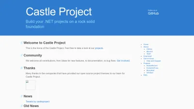 Screenshot of Castleproject.org