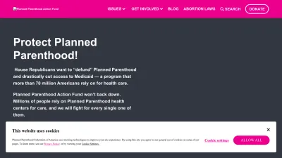 Screenshot of Plannedparenthoodaction.org