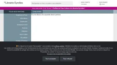 Screenshot of Eyrolles.com