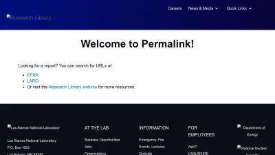 Screenshot of Permalink.lanl.gov