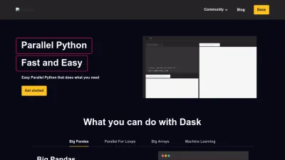 Screenshot of Dask.org