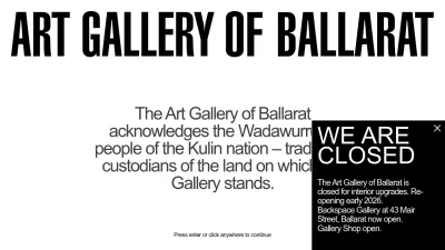 Screenshot of Artgalleryofballarat.com.au