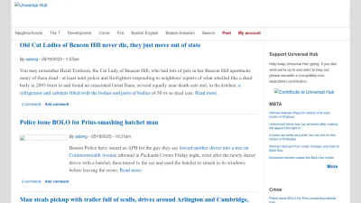 Screenshot of Universalhub.com
