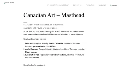 Screenshot of Canadianart.ca