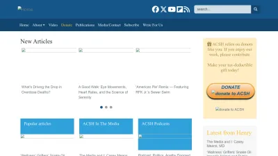 Screenshot of Acsh.org