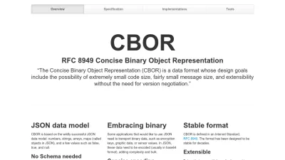 Screenshot of Cbor.io