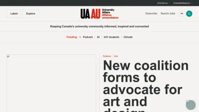 Screenshot of Universityaffairs.ca
