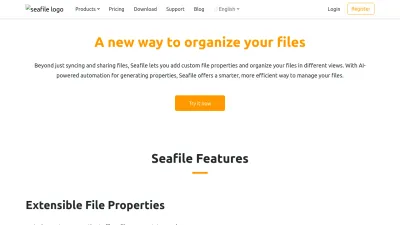 Screenshot of Seafile.com
