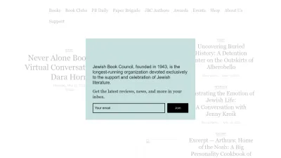 Screenshot of Jewishbookcouncil.org