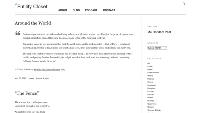 Screenshot preview of futilitycloset.com