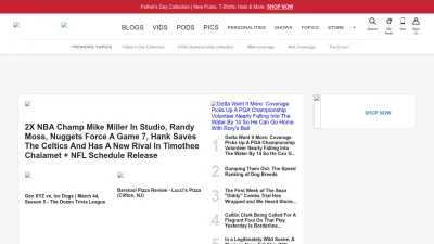 Screenshot of Barstoolsports.com