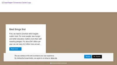 Screenshot of Copenhagenconsensus.com