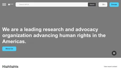 Screenshot preview of wola.org