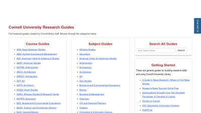 Screenshot of Guides.library.cornell.edu
