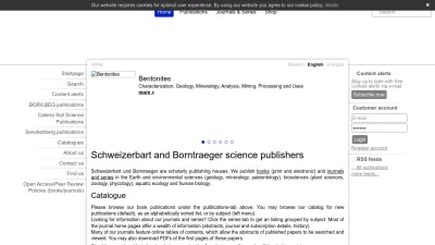 Screenshot of Schweizerbart.de