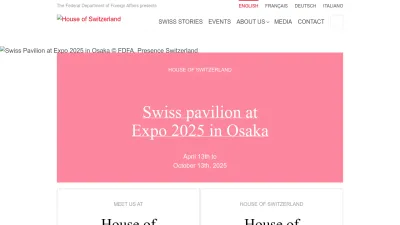 Screenshot of Houseofswitzerland.org